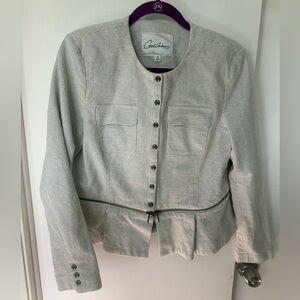 Carol Anderson by Invitation (CAbi)Women's Light Gray Blazer with zip off peplum